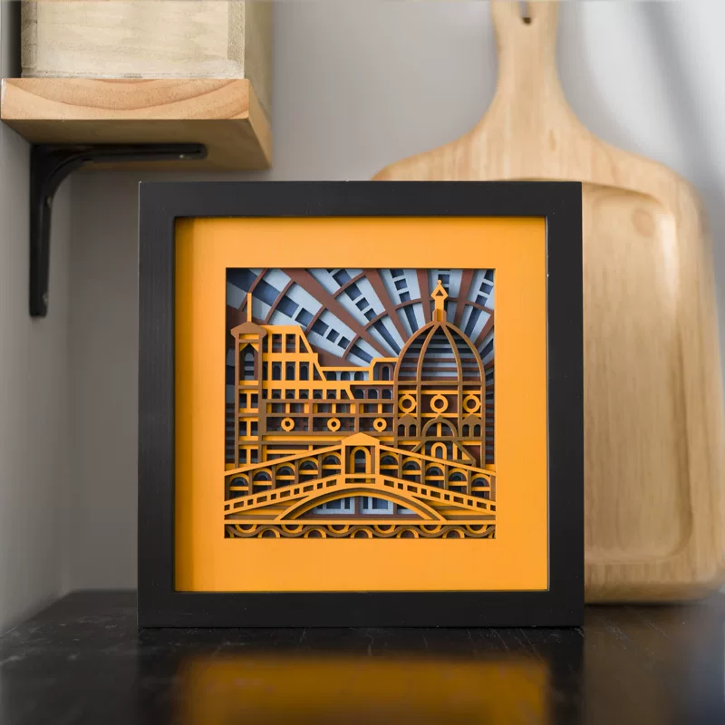 Layered wood desk piece